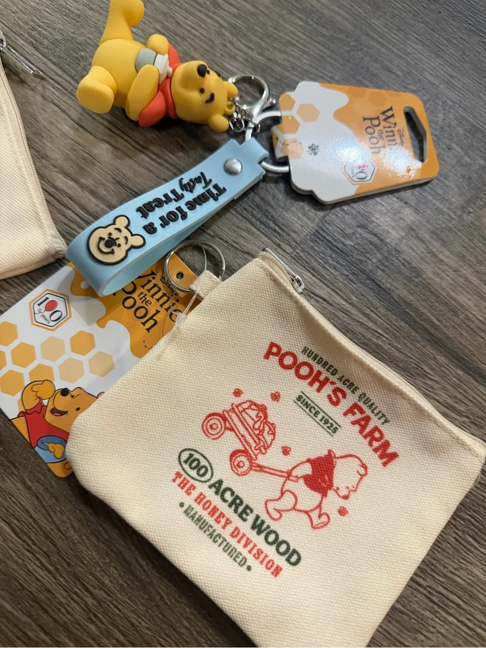 Winnie The Pooh Small Pouches & Keychain Set
